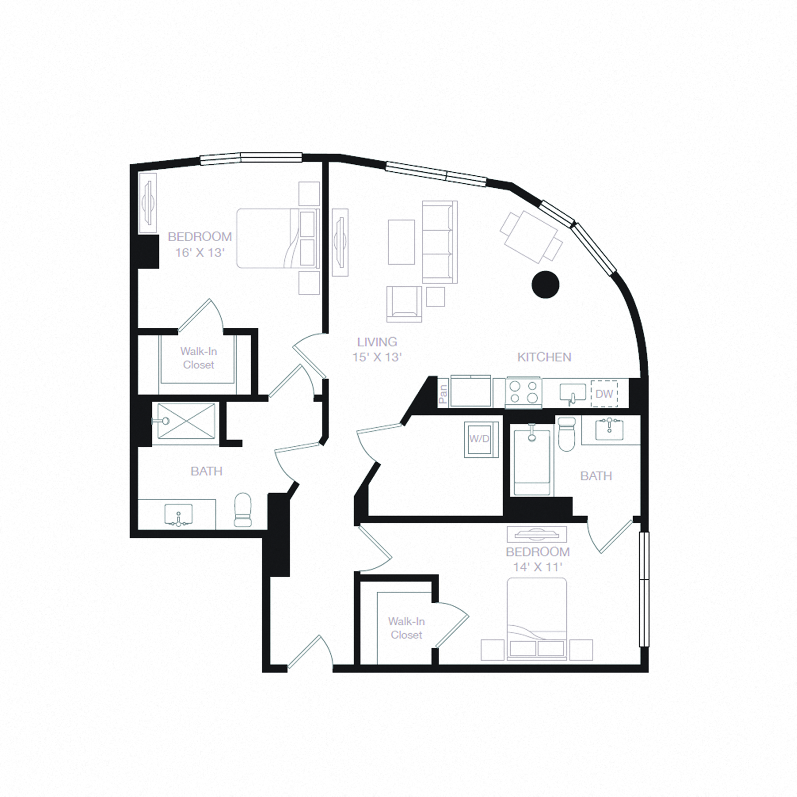 Floor plan layout diagram for B16